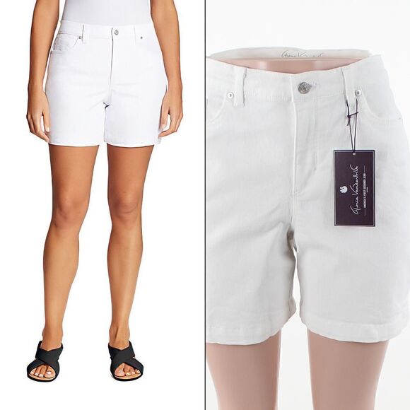 Gloria Vanderbilt Amanda High-Rise Shorts in Vintage White - Picture 1 of 5